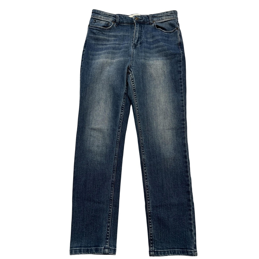 Popsugar Jeans Womens 8‎ Blue Medium Wash Stretch Denim Skinny Straight Leg
